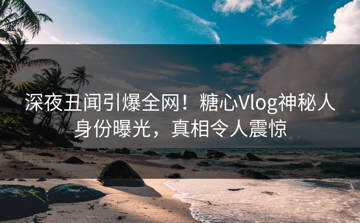 深夜丑闻引爆全网！糖心Vlog神秘人身份曝光，真相令人震惊