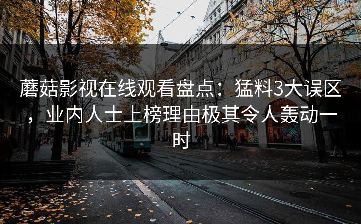 蘑菇影视在线观看盘点：猛料3大误区，业内人士上榜理由极其令人轰动一时